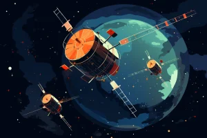 Carrera espacial con satélites 