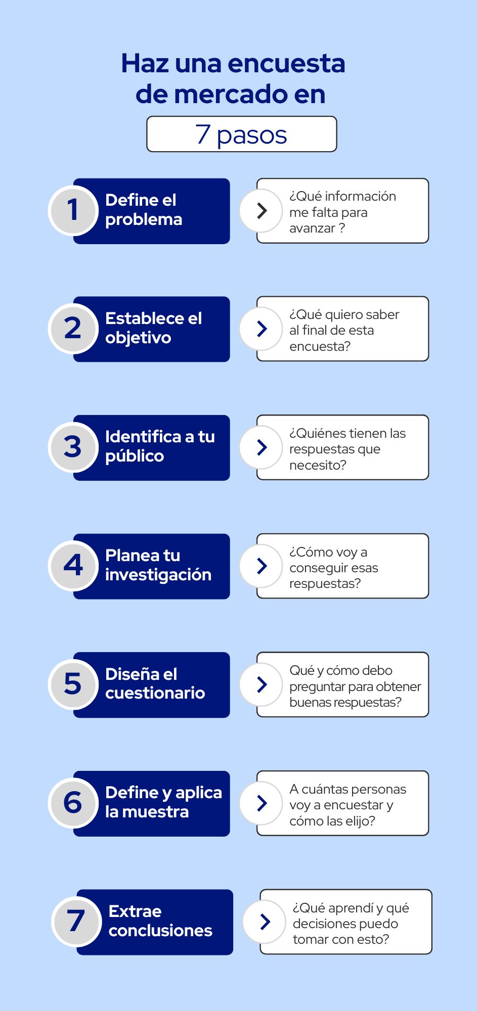 Encuesta de mercado en 7 pasos